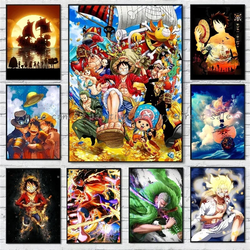 Japan Bandai Retro Anime Surrounding One Piece Luffy Art Canvas Painting Posters Print Mural Home Wall Aesthetic Room Decor Japan Bandai Retro Anime Surrounding One Piece Luffy Art Canvas Painting Posters Print Mural Home Wall Aesthetic Room Decor